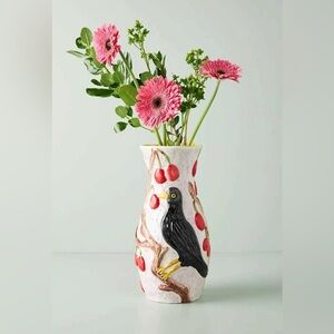 Anthropologie Nathalie Lete Blackbird Cherrie Tree Vase